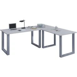 VCM Schreibtisch Lona, 915252, Grau, Maße: 160 X 160cm, L-Form