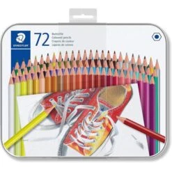 Staedtler Buntstifte Hexagonal, 175 M72, Farbig Sortiert, Im Metalletui, 72 Stück