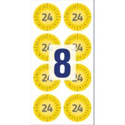 Zweckform Prüfplaketten 6944, Mit Jahreszahl 2024, Gelb, Ø 30mm, Aus Vinyl, 80 Stück -PapierMeister Verkäufe 07df86f82208d899366f607fb48b053f047b975f pruefplaketten zweckform 6944 mit jahreszahl 2024