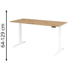 Hammerbacher Schreibtisch XDKB 19, Asteiche, Elektrisch Höhenverstellbar, 180 X 64-129 X 80cm