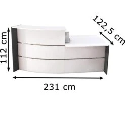Kerkmann Empfangstheke Bari 3563, Weiß / Weiß, 231 X 112 X 122,5cm, Bogentheke Mit Anbautisch -PapierMeister Verkäufe 0ade0fa0ed433b694a6181145c7cdc331d7d533a empfangstheke kerkmann bari 3563 weiss weiss