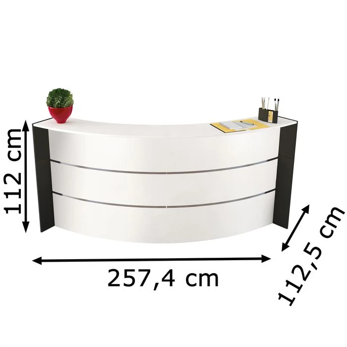 Kerkmann Empfangstheke Bari 3562, Weiß / Weiß, 257,4 X 112 X 112,5 Bogentheke 4 Kerkmann Empfangstheke Bari 3562, Weiß / Weiß, 257,4 X 112 X 112,5 Bogentheke – Bild 2