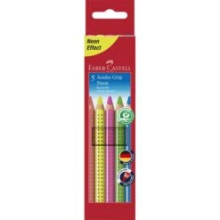 Faber-Castell Buntstifte Jumbo Grip Neon 110994, Farbig Sortiert, 5 Stück