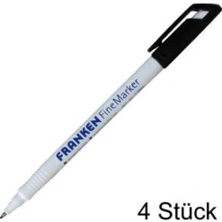 Franken Boardmarker Z1904 10, FineMarker, Schwarz, Strichbreite 0,7mm, 4 Stück