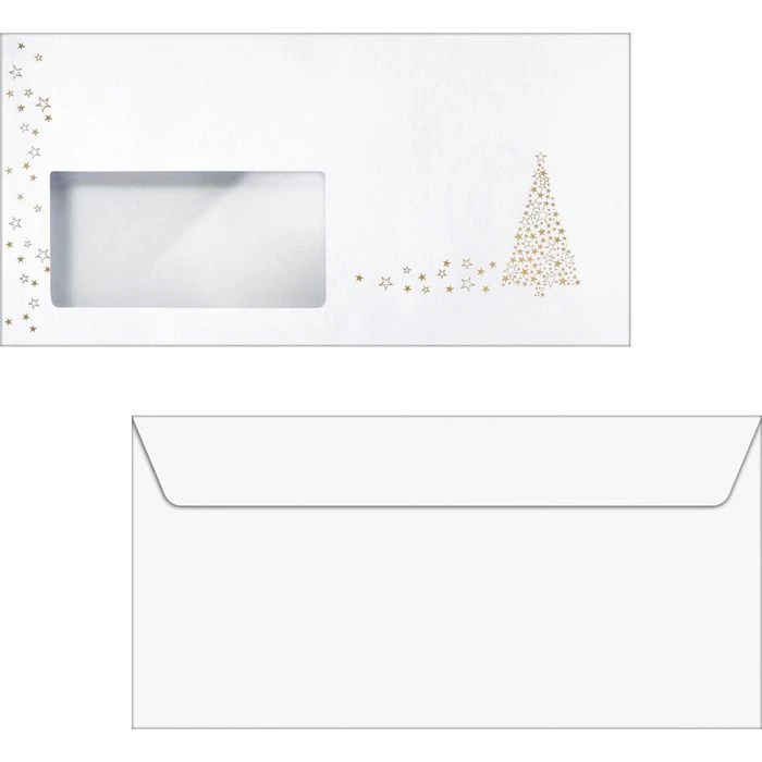 Sigel Weihnachtsumschläge DU084, DIN Lang, Golden Tree, Mit Fenster, 50 Stück 5 Sigel Weihnachtsumschläge DU084, DIN Lang, Golden Tree, Mit Fenster, 50 Stück – Bild 3
