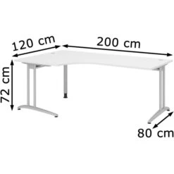 Hammerbacher Schreibtisch B-Serie, Weiß, Maße: 200 X 120cm, L-Form -PapierMeister Verkäufe 18167aaab822d01b5750258534014da5cc503cac schreibtisch hammerbacher b serie weiss