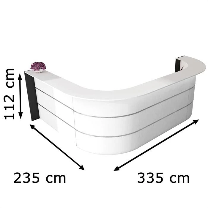Kerkmann Empfangstheke Bari 3567, Weiß / Weiß, 335 X 112 X 235cm, Winkeltheke 6 Kerkmann Empfangstheke Bari 3567, Weiß / Weiß, 335 X 112 X 235cm, Winkeltheke – Bild 4