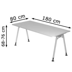 Hammerbacher Schreibtisch AS 19, Lichtgrau, Höhenverstellbar, 180 X 68-76 X 80cm -PapierMeister Verkäufe 2020fbd5482f7c36cc2e92d3f41ef2fea8ece8b3 schreibtisch hammerbacher as 19 lichtgrau