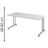 Hammerbacher Schreibtisch Z-Serie, Verstellbar, 180 X 68-82 X 80, Lichtgrau / Silber