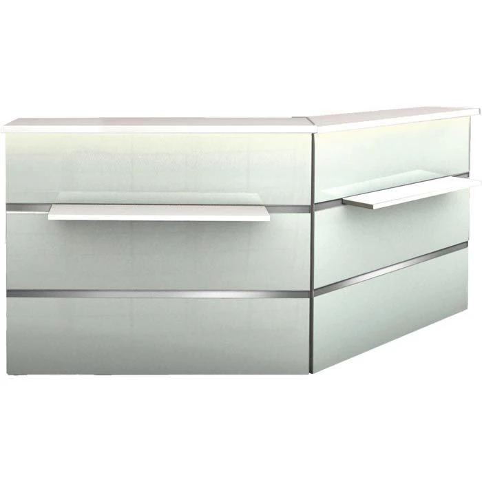 Kerkmann Empfangstheke Atlantis, Weiß / Weiß, 241 X 110 X 170cm, Winkeltheke 3 Kerkmann Empfangstheke Atlantis, Weiß / Weiß, 241 X 110 X 170cm, Winkeltheke