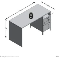 FMD-Möbel Schreibtisch In-Loft 1, Eiche, Mit Standcontainer, Maße: 135 X 60cm -PapierMeister Verkäufe 2b183bdd44adbda2606b88330b73c33e4b922aad schreibtisch fmd moebel in loft 1 eiche