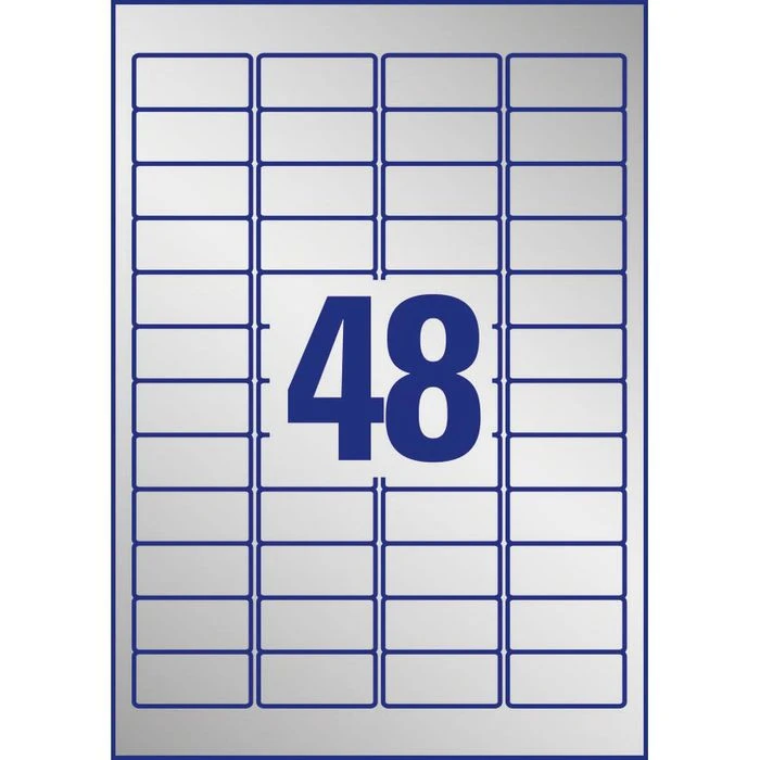 Zweckform Typenschild-Etiketten L6009-100, Silber, 45,7 X 21,2mm, 100 Blatt, 4800 Stück – Bild 3