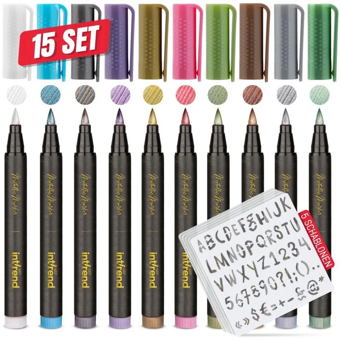Intrend Metallic-Marker Metallic Color Pen, Rundspitze, Strichbreite 2mm, 10 Stück – Bild 2