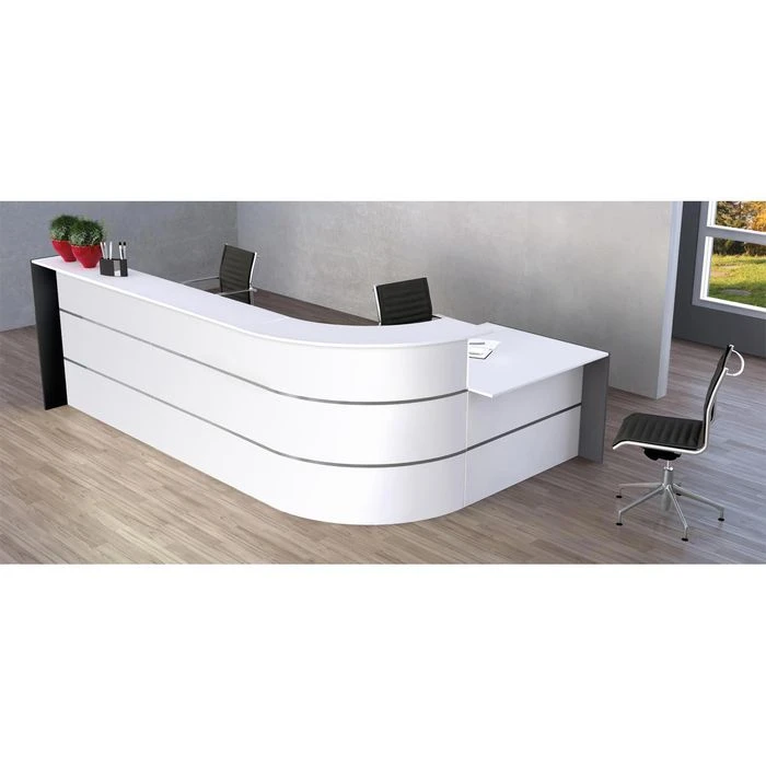 Kerkmann Empfangstheke Bari 3568, Weiß, 370 X 112 X 200cm, Winkeltheke Mit Anbautisch 5 Kerkmann Empfangstheke Bari 3568, Weiß, 370 X 112 X 200cm, Winkeltheke Mit Anbautisch – Bild 3