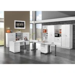 Hammerbacher Schreibtisch O-Serie, Verstellbar, 180 X 65-85 X 80cm, Weiß / Graphit -PapierMeister Verkäufe 3097cd4c296f91c5e0ad2f0343fa2a79e574f6dc schreibtisch hammerbacher o serie