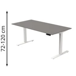 Kerkmann Schreibtisch Move 3, 3806, Graphit, Elektrisch Höhenverstellbar, 160 X 72-120 X 80cm