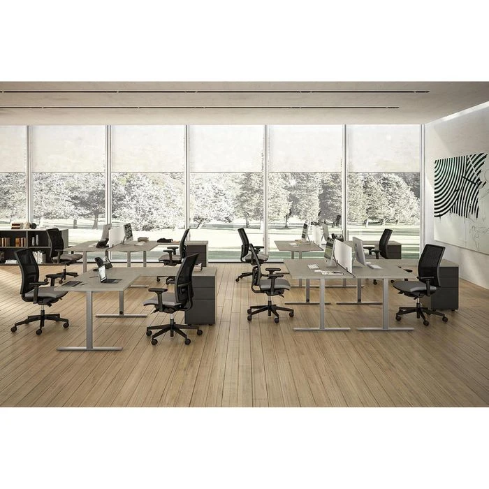 Quadrifoglio Schreibtisch Idea+ Tube, Maße: 180 X 80cm, Beton / Silber 4 Quadrifoglio Schreibtisch Idea+ Tube, Maße: 180 X 80cm, Beton / Silber – Bild 2