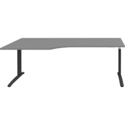 Röhr Schreibtisch Techno, Mittelgrau, Höhenverstellbar, 200 X 68-82 X 100cm, Freiform -PapierMeister Verkäufe 3ed89842006b0e4fabe12390aed44961c43008aa schreibtisch roehr techno mittelgrau