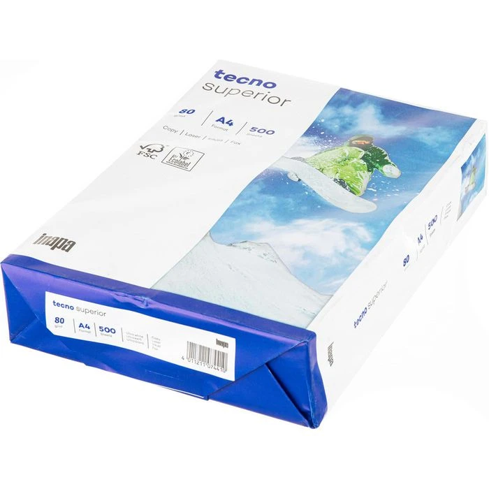 Inapa Tecno Superior, 2100011533, A4, Kopierpapier, 80g/qm, 2-fach Gelocht, Weiß, 500 Blatt 3 Inapa Tecno Superior, 2100011533, A4, Kopierpapier, 80g/qm, 2-fach Gelocht, Weiß, 500 Blatt