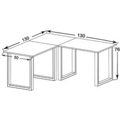 VCM Schreibtisch Lona, 916393, Grau, Maße: 130 X 130cm, L-Form -PapierMeister Verkäufe 41b3c98c32505ef4623f31aed037f3c6a25aa645 schreibtisch vcm lona 916393 grau