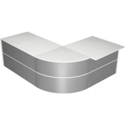 Kerkmann Empfangstheke Padua 2, 3539, Silber / Weiß, 232 X 74 X 183cm, Bogentheke