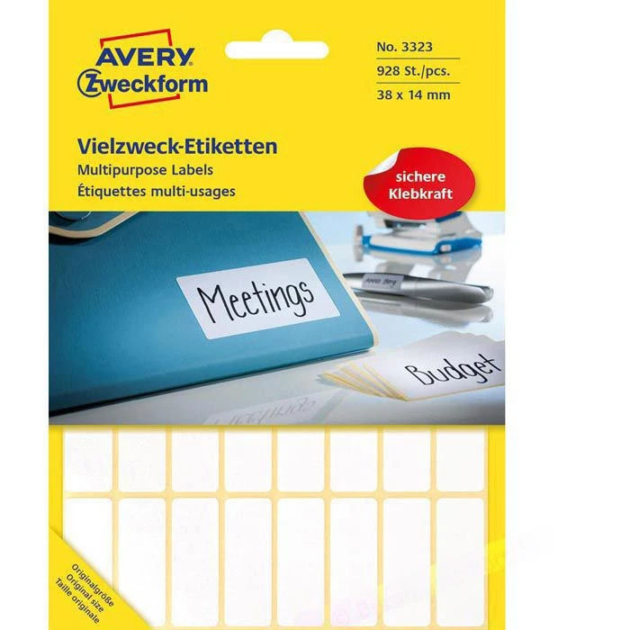 Avery Zweckform 3323 Etiketten Weiß 14 X 38mm 3 Avery Zweckform 3323 Etiketten Weiß 14 X 38mm