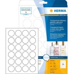 Herma 8023 Transparente Etiketten Wetterfest Ø40mm