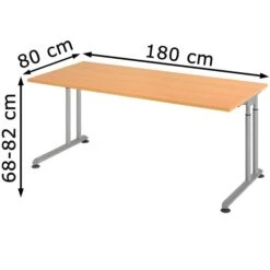 Hammerbacher Schreibtisch Z-Serie, Verstellbar, 180 X 68-82 X 80cm, Buche / Silber -PapierMeister Verkäufe 4c6eda64bc723c521dcba96f75d8161f1074b2b9 schreibtisch hammerbacher z serie