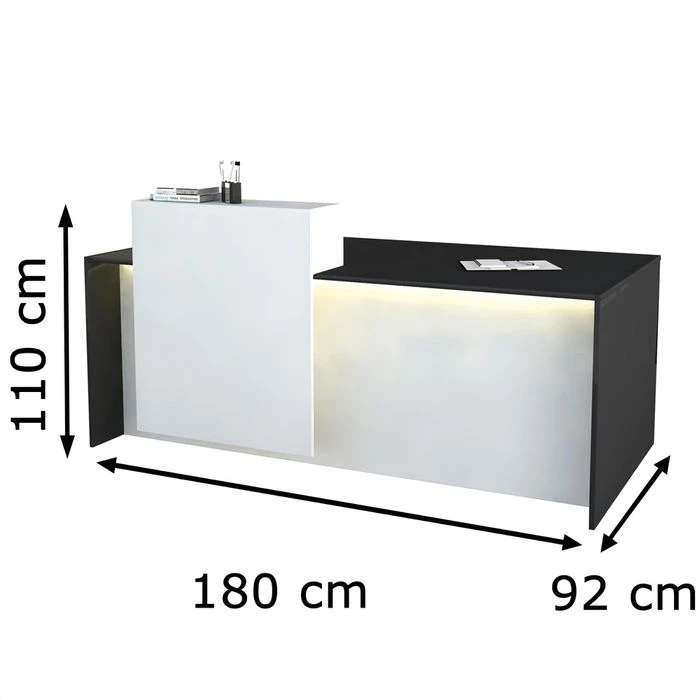 Kerkmann Empfangstheke Palermo, 3417, Anthrazit / Weiß, 180 X 110 X 92cm, Rezeption 4 Kerkmann Empfangstheke Palermo, 3417, Anthrazit / Weiß, 180 X 110 X 92cm, Rezeption – Bild 2