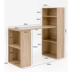 Wohnling Schreibtisch WL5.693, Sonoma Eiche, Mit Regalfach, Maße: 120 X 53cm -PapierMeister Verkäufe 5177edf4e8914367ba8c32546b711a32a7c2dc54 schreibtisch wohnling wl5.693 sonoma eiche