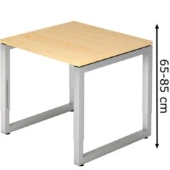 Hammerbacher Schreibtisch R-Serie, Ahorn, Höhenverstellbar, 80 X 65-85 X 80cm