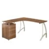 HJh-OFFICE Schreibtisch Castor, 673420, Nussbaum, Mit Standcontainer, 151,2 X 143,4cm, L-Form -PapierMeister Verkäufe 53e9d47ae09ac9e00b503001d92c261350f8b16d schreibtisch hjh office castor 673420 nussbaum