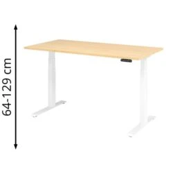 Hammerbacher Schreibtisch XDKB 16, Ahorn, Elektrisch Höhenverstellbar, 160 X 64-129 X 80cm