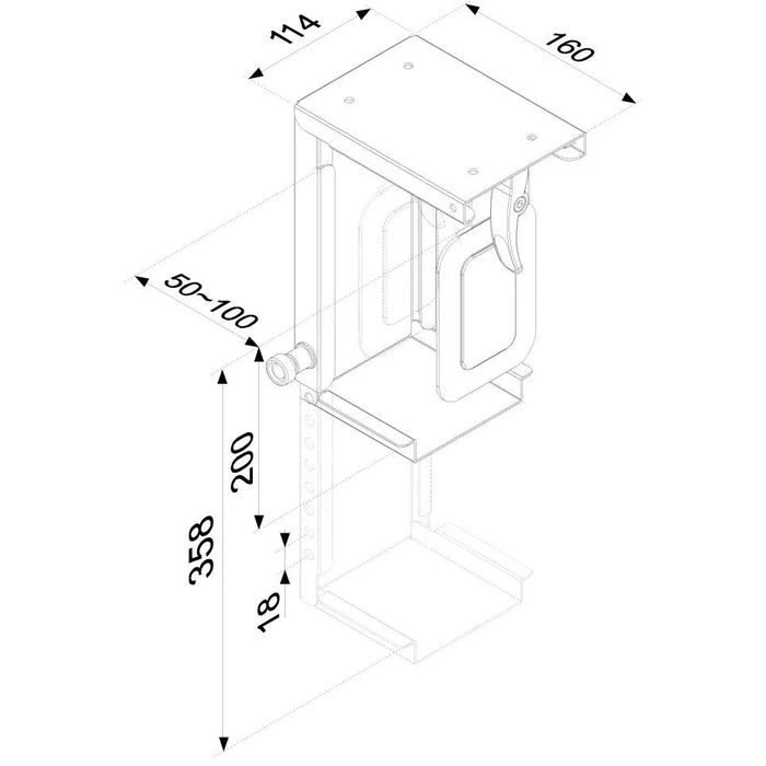 Neomounts PC-Halterung By Newstar, CPU-D075BLACK, Zum Unterbau Für Schreibtische, Schwarz 4 Neomounts PC-Halterung By Newstar, CPU-D075BLACK, Zum Unterbau Für Schreibtische, Schwarz – Bild 2