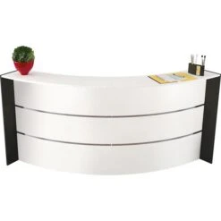 Kerkmann Empfangstheke Bari 3562, Weiß / Weiß, 257,4 X 112 X 112,5 Bogentheke