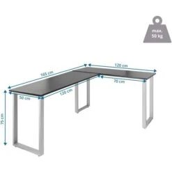 HJh-OFFICE Schreibtisch Workspace Basic I 830082, Maße: 165 X 120cm, L-Form, Graphit -PapierMeister Verkäufe 5ff895890852d85b793bd613436bddef74b5f84d schreibtisch hjh office workspace basic i 830082
