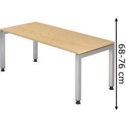 Hammerbacher Schreibtisch JS 19, Ahorn, Höhenverstellbar, 180 X 68-76 X 80cm