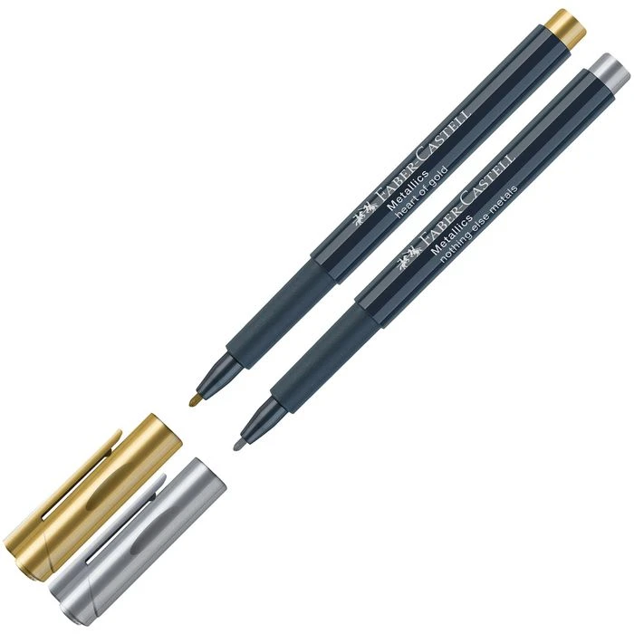 Faber-Castell Metallic-Marker 160796, Gold Und Silber, 1,5 Mm, 2 Stück 4 Faber-Castell Metallic-Marker 160796, Gold Und Silber, 1,5 Mm, 2 Stück – Bild 2