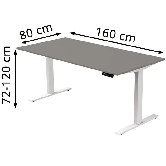 Kerkmann Schreibtisch Move 3, 3806, Graphit, Elektrisch Höhenverstellbar, 160 X 72-120 X 80cm 4 Kerkmann Schreibtisch Move 3, 3806, Graphit, Elektrisch Höhenverstellbar, 160 X 72-120 X 80cm – Bild 2