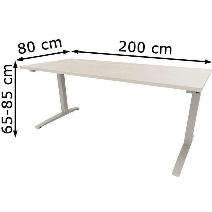 Fm-Büromöbel Schreibtisch Fm69, Akazie, Höhenverstellbar, 200 X 65-85 X 80cm 5 Fm-Büromöbel Schreibtisch Fm69, Akazie, Höhenverstellbar, 200 X 65-85 X 80cm – Bild 3