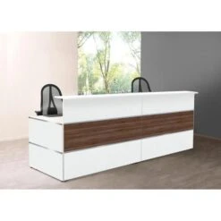 Kerkmann Empfangstheke Atlantis 3302, Nussbaum / Weiß, 135 X 108 X 92, Grundtheke Gerade -PapierMeister Verkäufe 71365fa339a6fa1ec71964f440e9e39597bd7307 empfangstheke kerkmann atlantis 3302