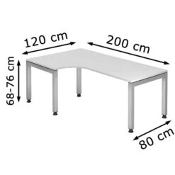 Hammerbacher Schreibtisch JS 82, Weiß, Höhenverstellbar, 200 X 68-76 X 120cm, L-Form -PapierMeister Verkäufe 73fcb6bb2fc72560d3bf7731d2bd64acfafb5278 schreibtisch hammerbacher js 82 weiss