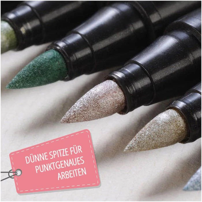 Intrend Metallic-Marker Metallic Color Pen, Rundspitze, Strichbreite 2mm, 10 Stück – Bild 3