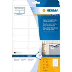 Herma Inkjet-Etiketten 4864, Wetterfest, 63,5 X 29,6mm, Weiß Matt, 10 Blatt, 270 Stück -PapierMeister Verkäufe 862027655d9b0c7dd8b0f41e362d47725635ac3a inkjet etiketten herma 4864 special weiss
