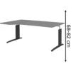 Röhr Schreibtisch Techno, Mittelgrau, Höhenverstellbar, 180 X 68-82 X 100cm, Freiform -PapierMeister Verkäufe 896b50fbe98da9d524fbcb7c04052e8250b165e3 schreibtisch roehr techno mittelgrau