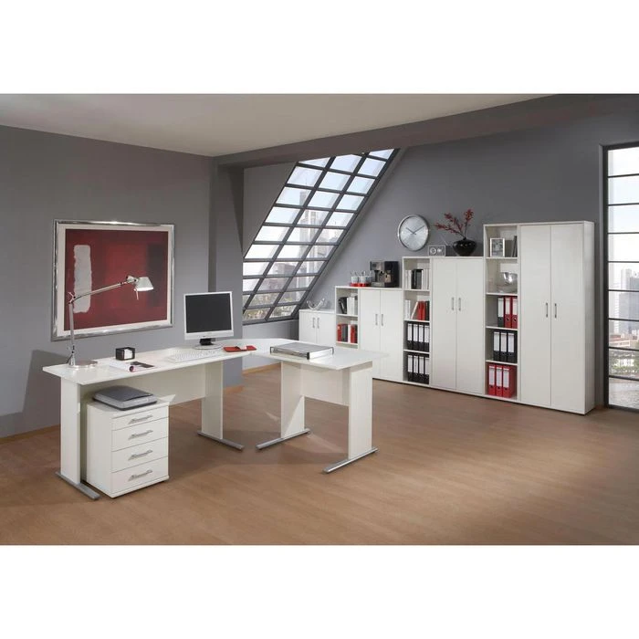 Möbelpartner Schreibtisch Serie 200, Weiß, Maße: 90 X 65cm 4 Möbelpartner Schreibtisch Serie 200, Weiß, Maße: 90 X 65cm – Bild 2