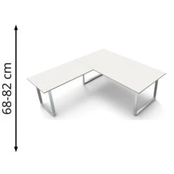 Kerkmann Schreibtisch Aveto 4385, Weiß, Höhenverstellbar, 200 X 68-82 X 220cm, L-Form