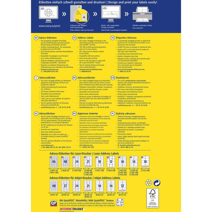 Avery Zweckform L7636-25 Etiketten Weiß 45.7x21.2 8 Avery Zweckform L7636-25 Etiketten Weiß 45.7x21.2 – Bild 6