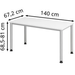 Hammerbacher Schreibtisch H-Serie, Weiß, Verstellbar, 140 X 68,5-81 X 67,2cm, Mini Office -PapierMeister Verkäufe 93a51795780d520f8b5fb92c8b24fda65146412e schreibtisch hammerbacher h serie weiss