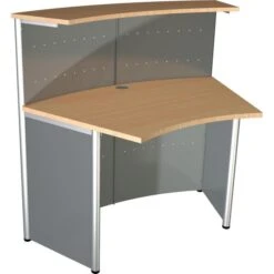 Kerkmann Empfangstheke Genua, Silber / Buche, 219 X 115 X 105cm, Bogentheke Mit Anbautisch -PapierMeister Verkäufe 949a96be908ffad3a1d9a6cdb401024ef78028eb empfangstheke kerkmann genua silber buche